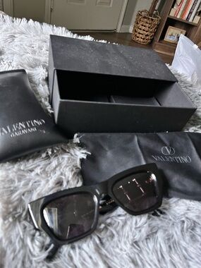 Valentino Navy and White Striped Bow Dog Dress